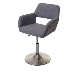 Jedálenská stolička HWC-A50 III, stolička kuchynská stolička, retro 50. roky, látka/textil ~ sivá, brúsená noha