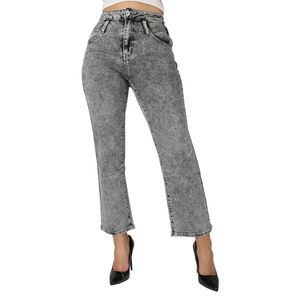 Giralin Damen Mom Jeans Casual 5-Pocket-Style Straight Leg Hose 837389 Grau 34 / XS