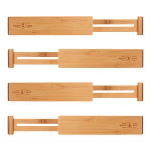 Bambus Verstellbare Schubladenteiler 4er Pack - Kleine | M&W