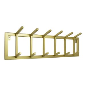 LOFT42 Garderobenständer Jaimy Single – Gold – Metall – 6 Doppelhaken – 80 x 24 x 12 cm