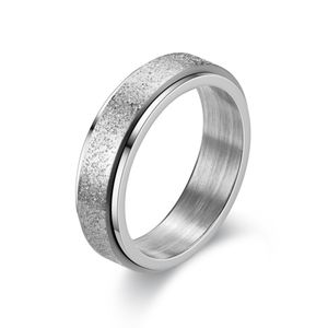 INF Anti-Stress-Ring aus Edelstahl mit glattem Design Silber