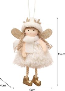 Weihnachtsengel-Puppen-Anhänger, Plüsch-Elfen-Ornament, Zubehör, Weihnachtsbaum-Hängedekoration für Partys, Valentinstag, Hochzeit