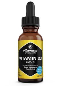 Vitamin D3 Tropfen 1.000 IE hochdosiert & vegetarisch, 50 ml