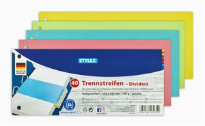 Stylex 43235 Trennstreifen, farbig, 40 Stück je 10x rot,blau, grün und gelb