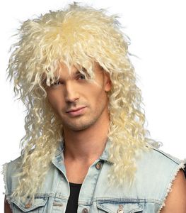 Blonde Rocker Perücke mit Locken Erwachsene