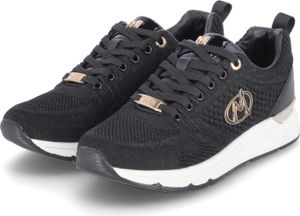 Mexx Damen Low Sneaker ROX ORLANDO Schwarz Gold Textil & Synthetik Größe: 38