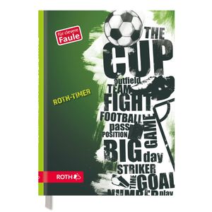 ROTH Timer Soccer Cup - A5 Schülerkalender mit clevere Faule System, 1 Woche 2 Seiten, immerwährend