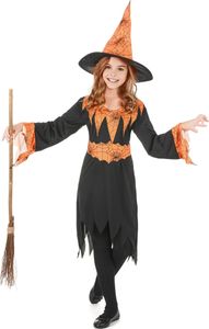 Przebiegła czarownica Kostium dziecięcy na Halloween czarno-pomarańczowy