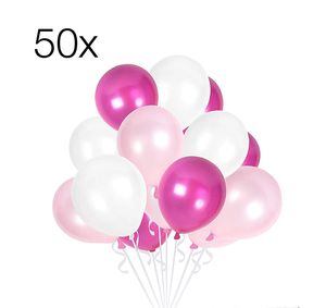 100x Luftballons Mix Ballons Balloons Luftballon Ballon pink, rosa, weiß Weiss Latexballons Babyparty für Helium und Luft (pink-rosa-weiß-Mix)