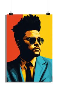 Musik Poster - The Weeknd Poster - Sonnenbrillen Poster - Pop Art Poster - 51x71cm - Perfekt zum Einrahmen