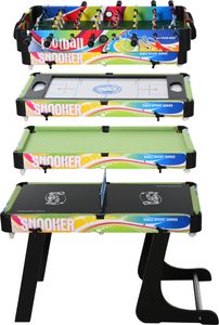 HOMCOM Klappbarer Multigame-Tisch, 4-in-1-Design, Tischfußball, Airhockey, Billard, Tischtennis, Tischplatte, Zubehör im Lieferumfang enthalten, Spaß, 86,5 x 43,5 x 64 cm HOMCOM Klappbarer Multigame-Tisch, 4-in-1-Design, Tischfußball, Airhockey, Billard, Tischtennis, Tischplatte, Zubehör im Lieferumfang enthalten, Spaß, 86,5 x 43,5 x 64 cm