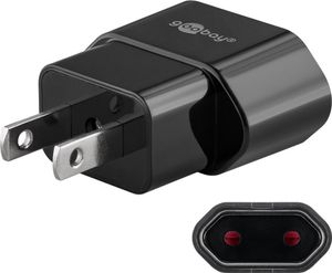 Goobay 45344 Sieťový adaptér, čierny - &gt; zástrčka USA/Japonsko (typ A, NEMA 1-15, 2-pólový)