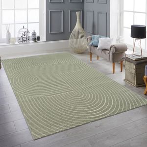 Moderner In- und Outdoor Teppich | Bogen Muster in grün Größe - 120 x 160 cm