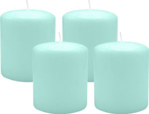 4er Set Adventskranzkerzen Türkis Ø 100 x 120 mm