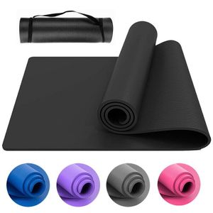 Yogamatte Fitnessmatte Gymnastikmatte Pilates 183x61x0.4cm - Schwarz Pilates Fitness Sportmatte