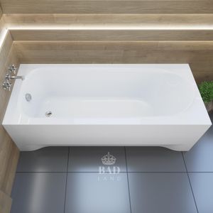 BADLAND Badewanne Rechteck Medium 170x75 mit Acrylschürze, Füßen und Ablaufgarnitur GRATIS