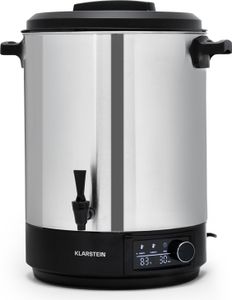 Klarstein automat na zaváranie s kohútikom, 40 L, varič na varenie vína, nerezový varič na varené víno s kohútikom, veľký dávkovač horúcej vody, 2500 W zavárací automat na nápoje a potraviny, elektrický zavárací hrniec, 30 - 100 °C