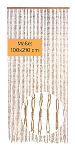 Kobolo Türvorhang Papiervorhang CIRCLES beige 45 Stränge 100x210cm - rechteckig - Insektenschutz Schutz vor Fliegen Wohnzimmer Vorhang Door Curtain