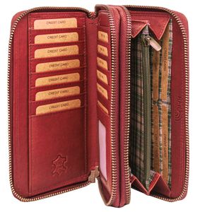 Benthill Damen Geldbörse XXL Echt Leder - Portemonnaie Groß mit RFID Schutz - Vintage Damenbörse mit vielen Kartenfächer
