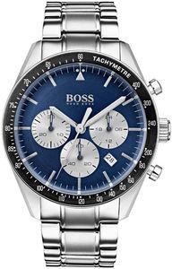 Hugo Boss 1513630 Hero Herren QUARZ Armbanduhr  44mm Edelstahl Neu Silber Blau