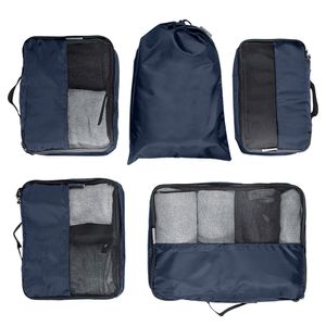 NATUMO Koffer Organizer Set, 5-teiliges Reise Kleidertaschen Set, 4 Packwürfel + 1 Wäschebeutel