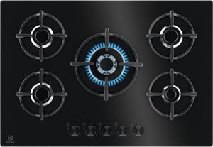 Electrolux EGG75372K Gaskochfeld, flache Oberfläche, 5 Brenner, schwarz