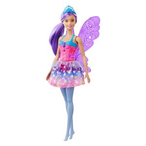 Barbie Dreamtopia Fee (lila Haare) Puppe mit Flügeln, Anziehpuppe, Modepuppe