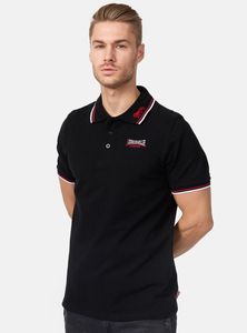 Lonsdale - Herren Lion Slim Fit Poloshirt - BLACK/DARK RED/WHITE - XL