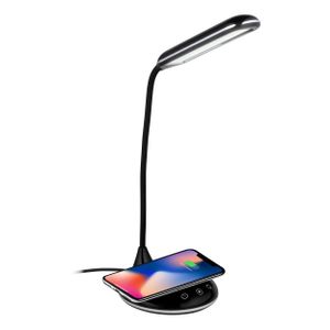 Stolní lampa Grundig s nabíječkou mobilního telefonu - bezdrátová - USB - LED - ohebná - černá
