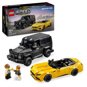 LEGO Speed Champions Mercedes-AMG G 63 & Mercedes-AMG SL 63, Bauset mit 2 Spielzeug-Autos und 2 Fahrer-Minifiguren, Geschenk für Jungen und Mädchen 76924