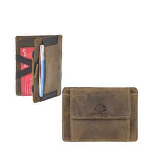 Greenburry Magic Wallet Minibörse Geldbörse Leder braun mit Münzfach 10x7cm