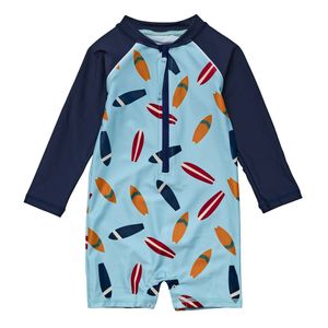 Snapper Rock - UV-Badeanzug für Babys - Langarm - Retro Surf - Blau/Navy, 70/72/74