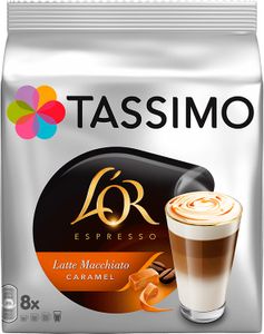 Tassimo® L'OR Espresso Latte Macchiato Caramel, 16 Kapseln, (8 Milch- + 8 Kaffeekapseln), =8 Getränke