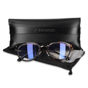Navaris Retro Brille ohne Sehstärke - Damen Herren Vintage 50er Nerd Brille - Nerdbrille ohne Stärke - mit Metallbügeln