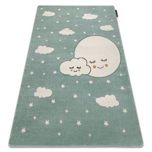 Kinderteppich PETIT MOON Sterne, Wolken grün Grün 80x150 cm