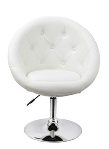 Cocktailsessel Lounge Sessel Clubsessel Esszimmerstuhl Kunstleder oder Stoff, Farbe:Weiß, Material:Kunstleder