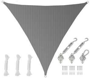 hDPE markíza 6x6x6 trojuholník sivá s upevnením