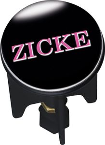 WENKO 20702100 Waschbeckenstöpsel Pluggy Zicke Abfluss Stopfen, Messing, Kunststoff, schwarz/weiß