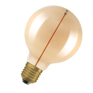 OSRAM LED-Lampen, Vintage-Edition, 12 Watts Ersatz, E27, G95-shape, 2700 Kelvin, Warm weiß, Klares Glas, single Pack