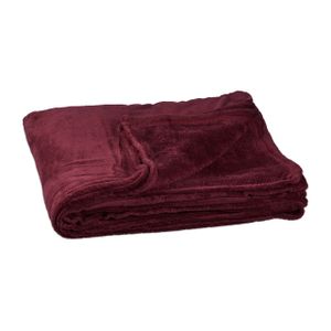 relaxdays Kuscheldecke bordeaux 200,0 x 200,0 cm