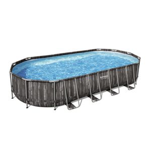Kompletná súprava bazéna Bestway® Power Steel™ Frame s filtračným čerpadlom 732 x 366 x 122 cm , vzhľad dreva (dub močiarny), oválny