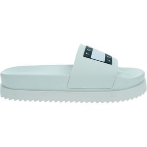 TOMMY JEANS TJW ELEVATED FLATFORM SLIDE Weiß