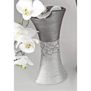 Formano Keramik Vase silber/grau 13x30cm
