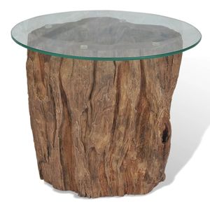 vidaXL Konferenčný stolík z teakového skla 50x40 cm