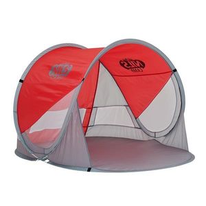 Nc3142 Selbstfaltende Pop Up Strandzelt Rot Grau Boden Nils Camp