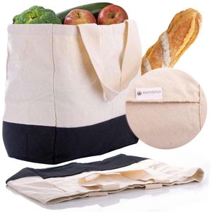 Einkaufstasche Shopper Brotbeutel aus Biologischer Baumwolle Wiederverwendbare Obst- & Gemüsebeutel, Waschbar