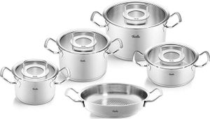 Fissler Original-Profi Collection / Edelstahl-Kochtopfset, 5-teilig, Töpfe mit Glas-Deckel (3 Kochtöpfe,1 Bratentopf 1 Servierpfanne) - Induktion