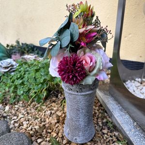 Grabvase Vase 3D Ranke für Grab Gedenkstein Grabschmuck Grabdeko