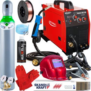 Weldman MAGIC MIG 200 - 200A MIG MAG Schutzgasschweißgerät mit Fülldraht-Funktion und Fahrwerk - Set Professional-Plus Weldman MAGIC MIG 200 - 200A MIG MAG Schutzgasschweißgerät mit Fülldraht-Funktion und Fahrwerk - Set Professional-Plus