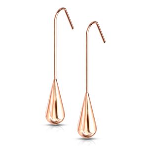edle Damen Edelstahl Ohrstecker Ohrringe Ohrhänger Tropfen Träne lang Autiga® rosegold